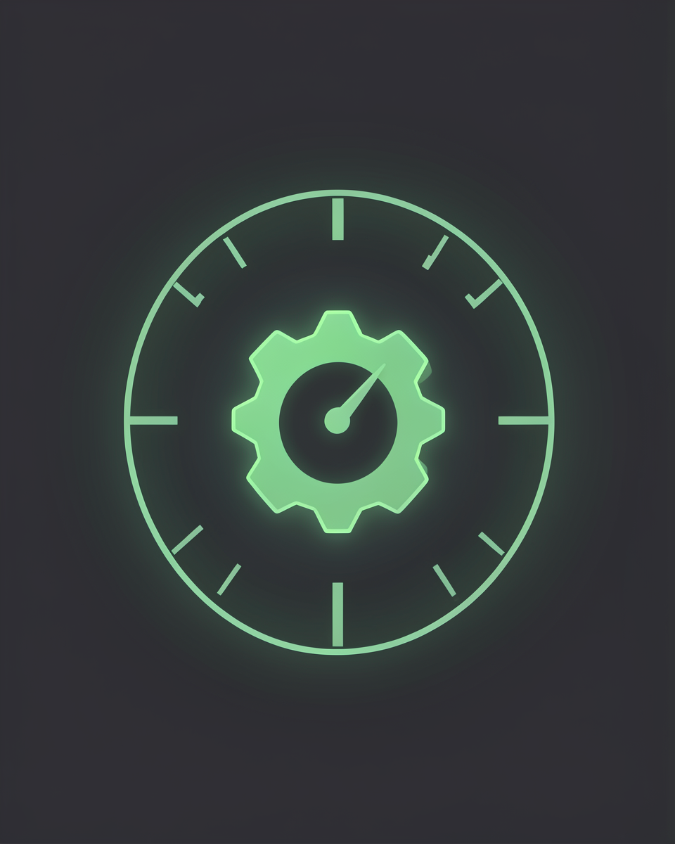 An agent icon working inside a clock face